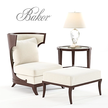 Baker Atrium Chair Set: Exquisite 3D Design 3D model image 1 