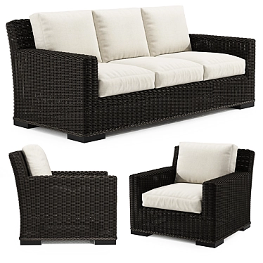 Rustic Woven Lounge Sofa &amp; Chair