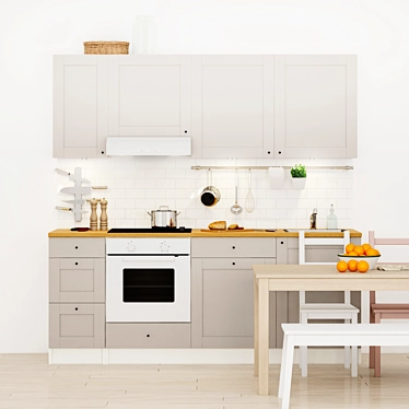 Modular Kitchen Set | IKEA KNOXHULT 3D model image 1 
