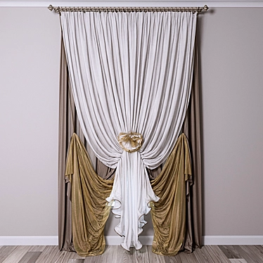 Multi-layered Curtain - 3m Height 3D model image 1 