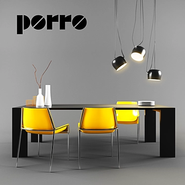 Modern Porro 5-Piece Set 3D model image 1 