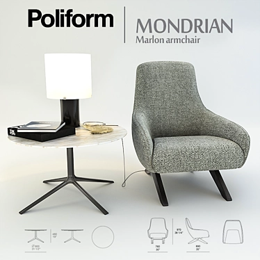 Poliform MONDRIAN collection armchair Marlon