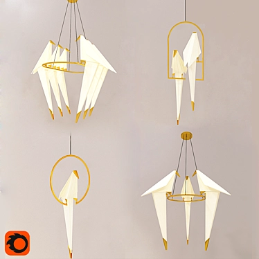 Moooi Origami Bird2 Pendant 3D model image 1 