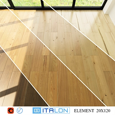 ITALON Element Wood Collection: Acero, Faggio, Mogano, Olmo (20x120) 3D model image 1 