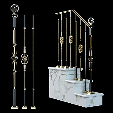  Diamond Staircase Railing 3D model image 1 