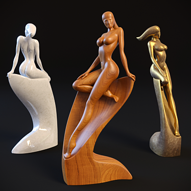 Title: Elegant Nymph Sculpture 3D model image 1 