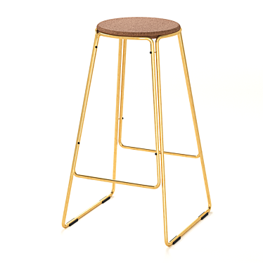 Sleek Smed Stool: Brass, Black, Mint & White 3D model image 1 