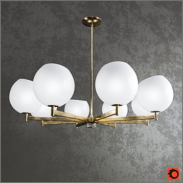 Elegant Brass Globe Chandelier 3D model image 1 