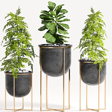 Greenery Delight Planter Set 3D model image 1 