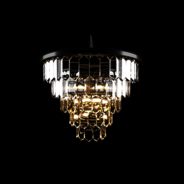 Amber American Style Chandelier Pendant 3D model image 1 