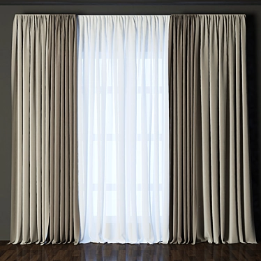 Stylish Curtain_18: Elegant, Modern Design 3D model image 1 