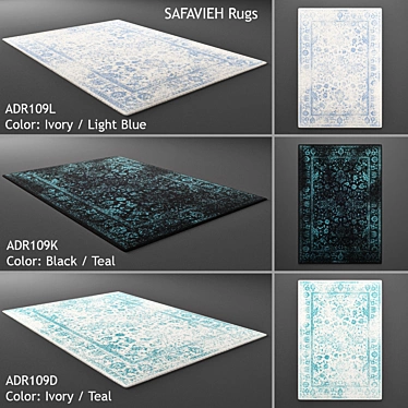 Contemporary Wool Rugs Set 3D model image 1 