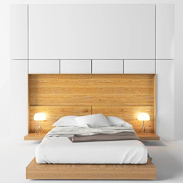 Sleek Bed Design in 3dsMax 3D model image 1 