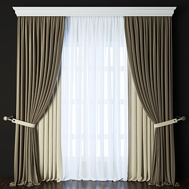 Elegant Curtain Set 3D model image 1 