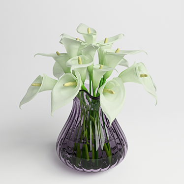 Elegant Calla Lily Bouquet 3D model image 1 