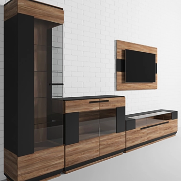 NIZZA Set: Buffet, Sideboard, TV Shelf 3D model image 1 