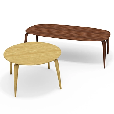 Sleek GUBI Round & Ellipse Dining Table 3D model image 1 