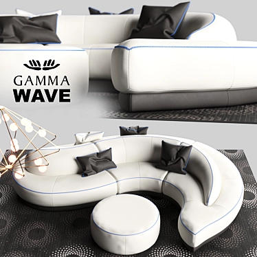 Gamma Wave Sofa: Stylish and Comfortable 3D model image 1 