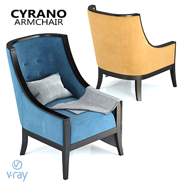 Elegant Cyrano Armchair: Stylish Comfort in Every Detail 3D model image 1 