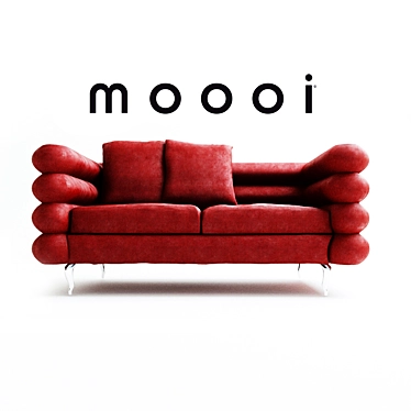 Luxurious Red Velvet Moooi Botero Sofa 3D model image 1 