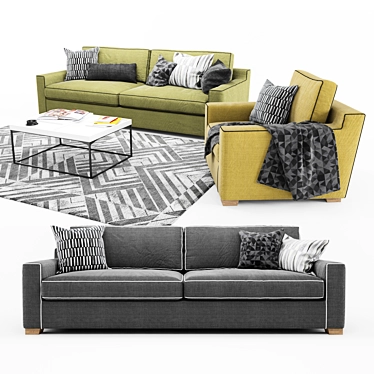 Contemporary Linteloo Sofa Set 3D model image 1 