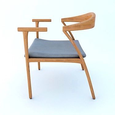 Bengala Chair: Sleek Seat+Elegant Wood 3D model image 1 