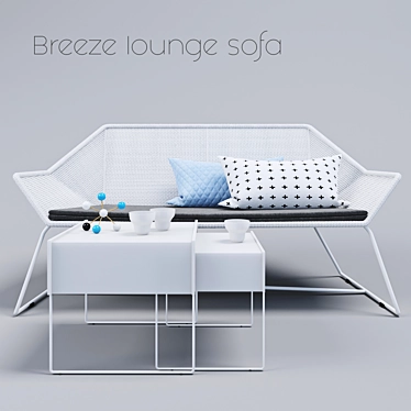 Breeze 2-Seater Lounge Sofa - Stylish and Compact 3D model image 1 