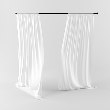 Elegant Rhino Modeled Curtain 3D model image 1 