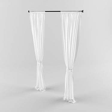 Elegant Window Curtain 3D model image 1 