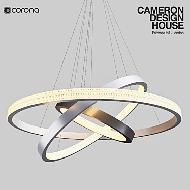 Lahti Triple LED Chandelier 3D model image 1 