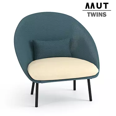 Modern Twins Armchair: Stylish, Compact, Comfortable. 3D model image 1 