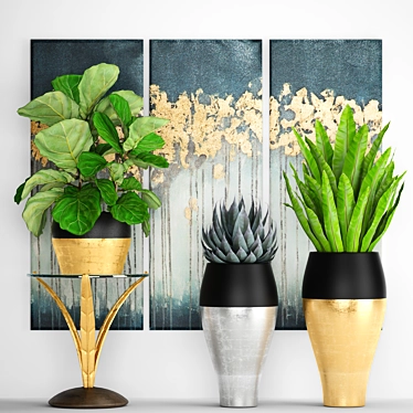 Exquisite 90-Piece Plant Collection 3D model image 1 