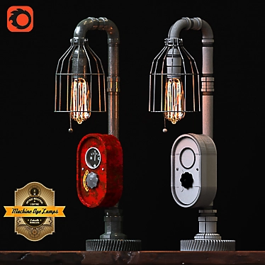 Rustic Farmall Tractor Steampunk Lamp 3D model image 1 