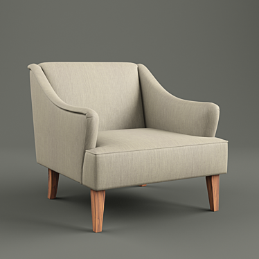 Elegant Caroline Lounge Chair 3D model image 1 