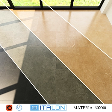 ITALON MATERIA: Versatile 60x60 Ceramic Tiles 3D model image 1 