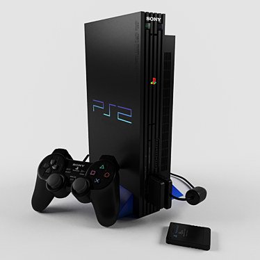 Classic Gaming Powerhouse: Sony PS2 3D model image 1 