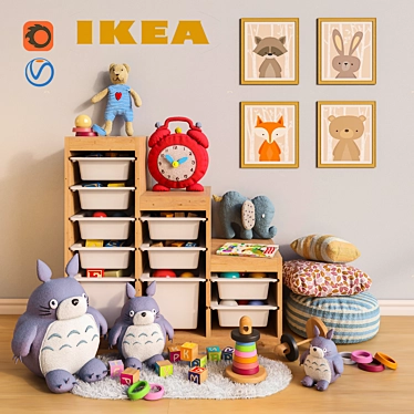 IKEA Children's Room Set: Furniture, Toys, and Decor 3D model image 1 