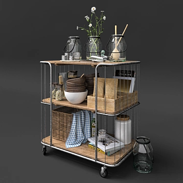Industrial Loft Kitchen Decor Set 3D model image 1 