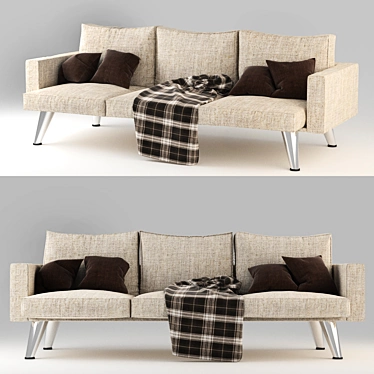CozyComfort Fabric Sofa 3D model image 1 