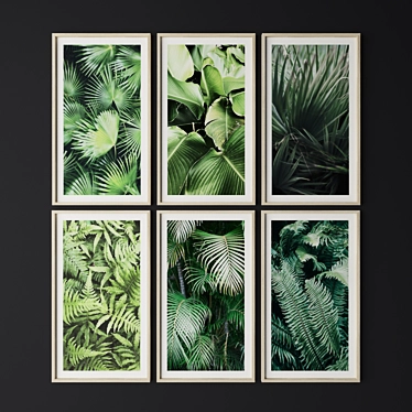 Tropical Leaf Print Set 3D model image 1 