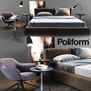  Modern Poliform Furniture Set 3D model image 1 