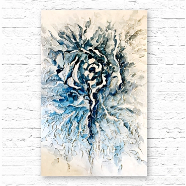Abstract Blue and White Painting 3D model image 1 