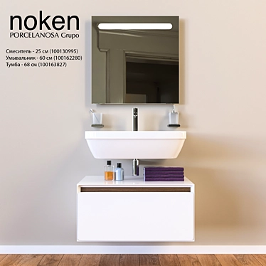 NOKEN Nk Concept Washbasin & Vanity Combo 3D model image 1 