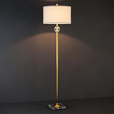 Elegant Brushed Bronze Floor Lamp 3D model image 1 