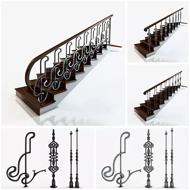 Versatile Stairs with Multiple Designs 3D model image 1 