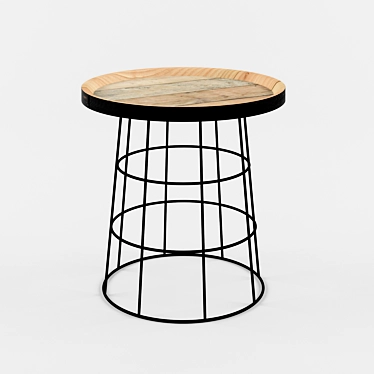 KARE DESIGN Country Life 53 cm - Stylish Round Metal and Wood Accent Table 3D model image 1 