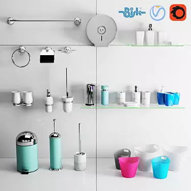 BISK Bathroom Accessory Sets - Stylish, Practical, and Durable! 3D model image 1 