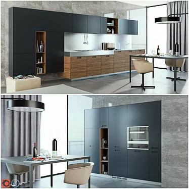 Modern Kitchen Poliform Kyton Varenna 3D model image 1 