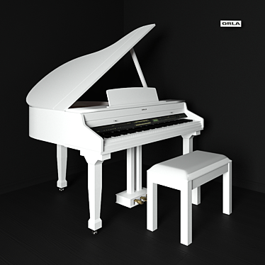 Orla Grand 310 White: Elegant and Spacious Grand Piano 3D model image 1 