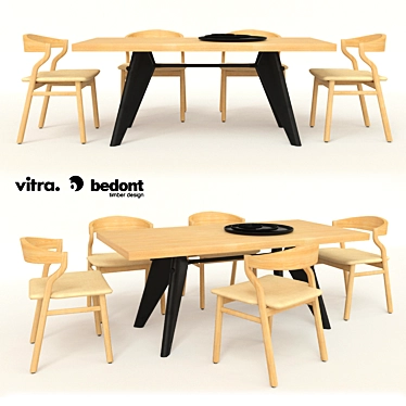 Modern Comfort: Bedont Kalea Chair & Vitra EM Table 3D model image 1 